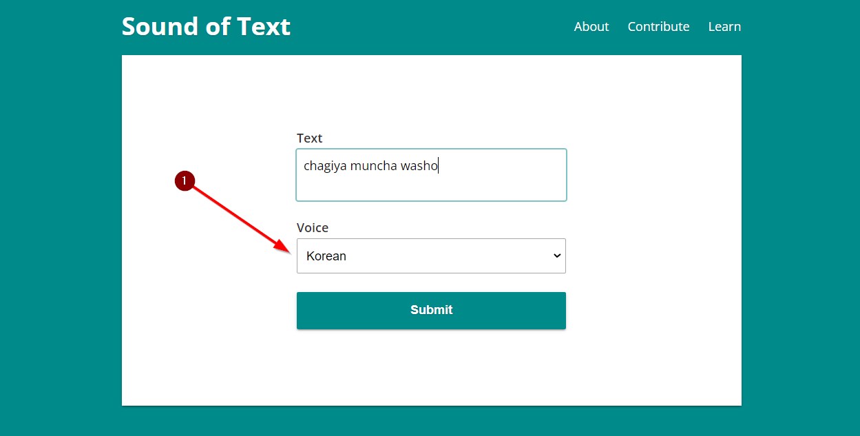 tulis nama sendri di kolom teks sound of text
